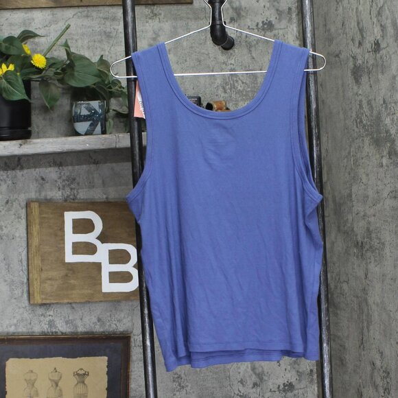 NWT State Of Day Womens Ribbed Sleep Tank Top 100180162WN Nightfall Blue 1X - Picture 3 of 5